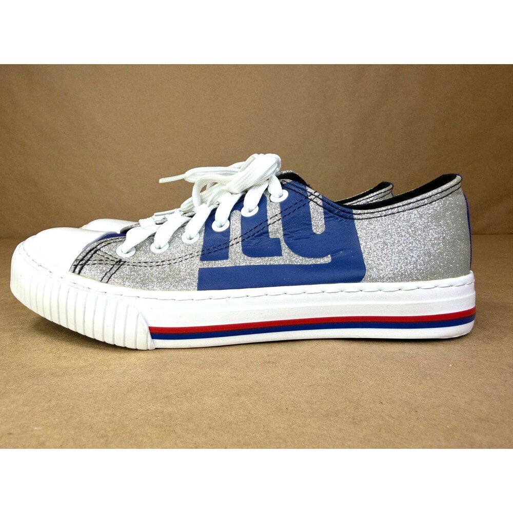 FOCO New York Giants NFL Women's Glitter Low Top Canvas Shoes Sneakers Size 8